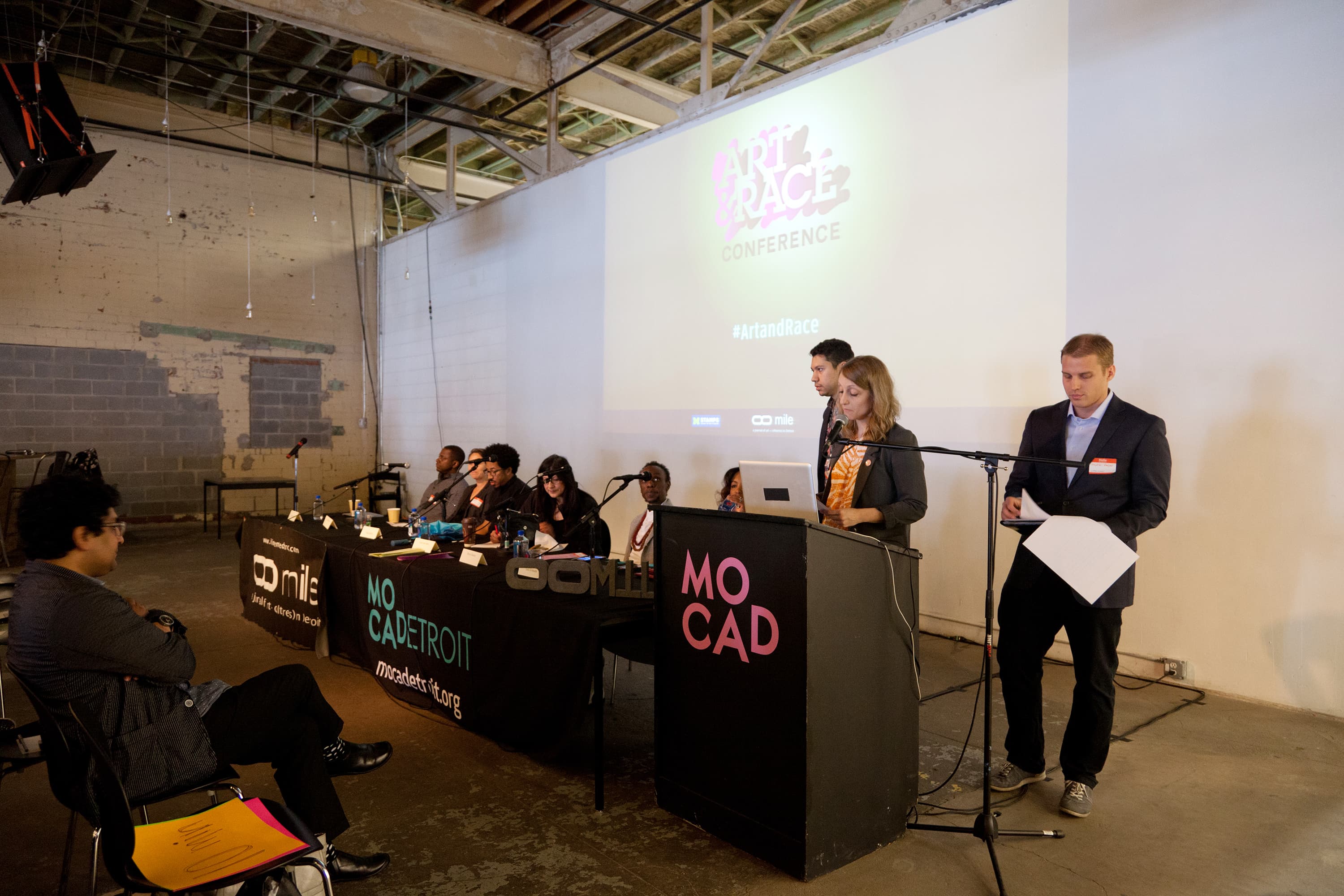 Infinite Mile + University of Michigan Stamps School of Art and Design Art and Race Conference at MOCAD in May of 2016.  Photograph by Sarah Nesbitt.